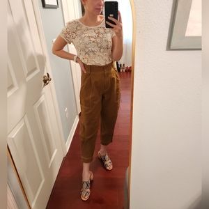 Ulla Johnson rusty brown tapered carpenter pants 0